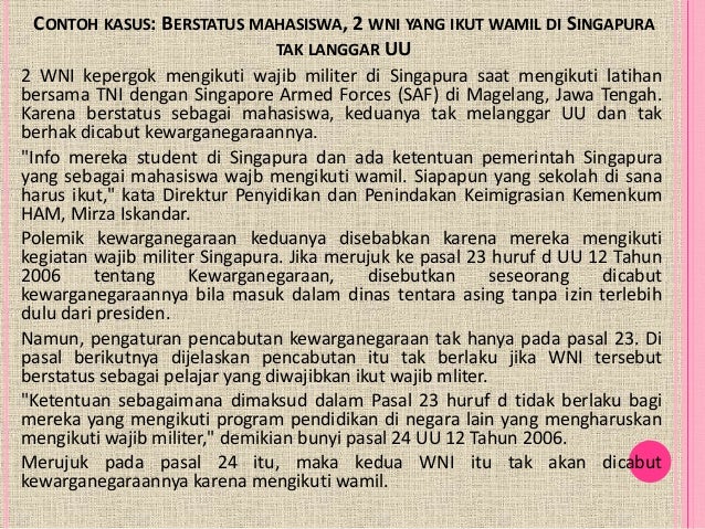 Pendidikan Kewarganegaraan UU No 12 Tahun 2006 Pasal 24-30