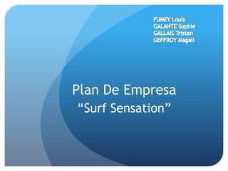 Plan De Empresa
“Surf Sensation”
 