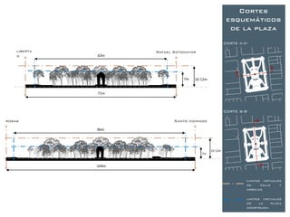 Cortes
                                                        esquemáticos
                                                         de la plaza
                                                       CORTE A-A’
    liberta          Rafael Sotomayor
    d         63m




                                7m   10-12m


              71m



                                                       CORTE B-B’

rosas                       Santo domingo

              96m




                                              10-12m
                                        7m


              104m


                                                                Limites virtuales
                                                                de     calle    y
                                                                arboles

                                                                limites virtuales
                                                                de     la   plaza
                                                                construida
 