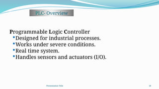 PLC and SCADA System Overview for Industrial Automation | PPTX