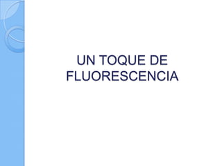 UN TOQUE DE
FLUORESCENCIA

 