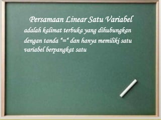 PPT Persamaan Linear Satu Variabel kelas 8 | PPT