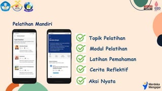 Pelatihan Mandiri
Topik Pelatihan
Modul Pelatihan
Latihan Pemahaman
Cerita Reflektif
Aksi Nyata
 