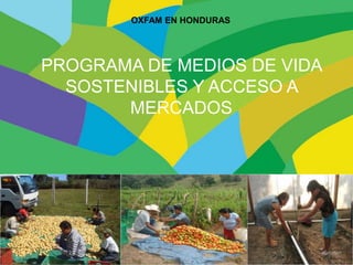 Page 1
PROGRAMA DE MEDIOS DE VIDA
SOSTENIBLES Y ACCESO A
MERCADOS
OXFAM EN HONDURAS
 