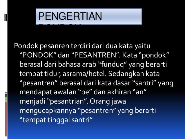 Ppt pondok pesantren