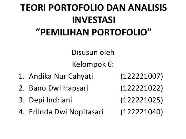 Pemilihan Portofolio