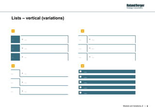 Lists – vertical (variations) … … … … … … … … … … … … … … … … … … .... .... .... .... .... 1 2 3 4 