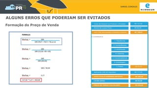SAMUEL GONSALES
ALGUNS ERROS QUE PODERIAM SER EVITADOS
Formação do Preço de Venda
 
