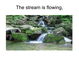 The stream is flowing, 
 