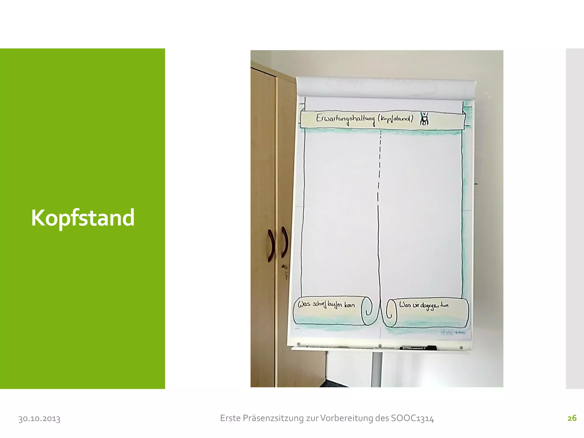 Kopfstand

30.10.2013

Erste Präsenzsitzung zur Vorbereitung des SOOC1314

26

 