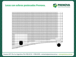 Losas con esferas postesadas Prenova.
 