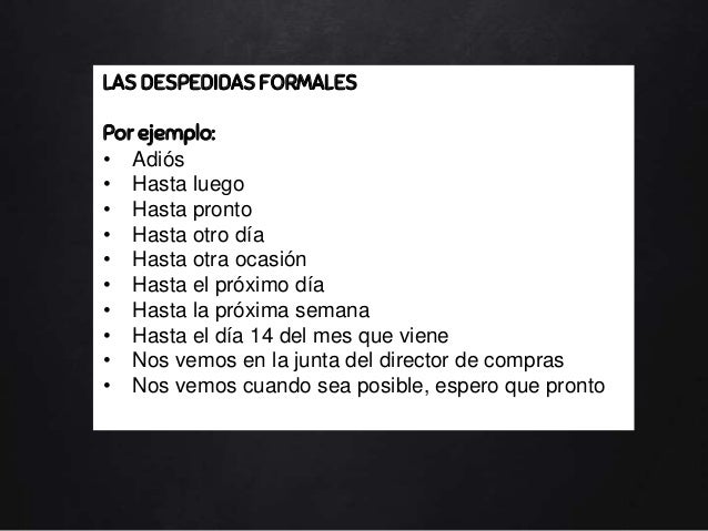 Los saludos