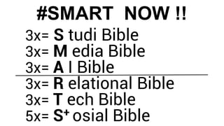 3x= S tudi Bible
3x= M edia Bible
3x= A I Bible
3x= R elational Bible
3x= T ech Bible
5x= S+ osial Bible
#SMART NOW !!
 