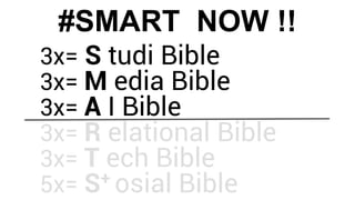 3x= S tudi Bible
3x= M edia Bible
3x= A I Bible
3x= R elational Bible
3x= T ech Bible
5x= S+ osial Bible
#SMART NOW !!
 