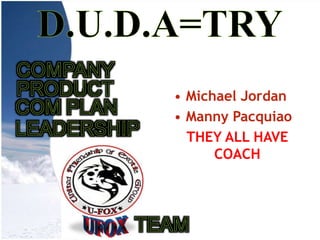 • Michael Jordan
• Manny Pacquiao
THEY ALL HAVE
COACH
 