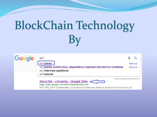 BlockChain Technology
By
 