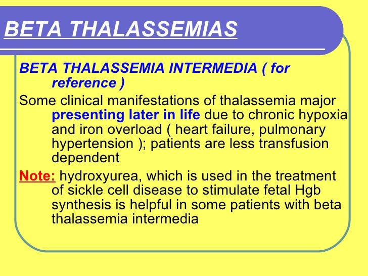 Outline of Treatment with Beta Thalassemia