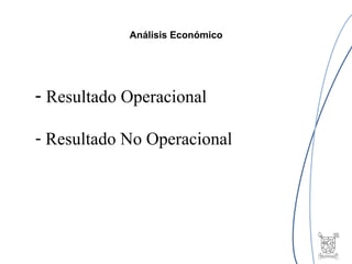 Análisis Económico Resultado Operacional  Resultado No Operacional 