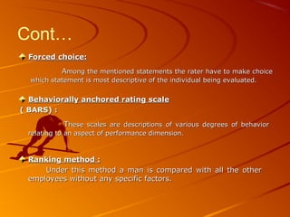 Forced Choice Ranking Scale Ppt performance appraisal | PPT