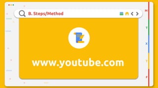 B. Steps/Method
www.youtube.com
M
T
X
T
F
 