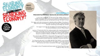 JOSÉ BORRALHO
PRESIDENTE / prémios “ESCOLHA DO CONSUMIDOR”
Licenciado em Gestão de Marketing pelo IPAM e Master em
Coolhunting pela AYR. Iniciou a sua carreira na alemã Hoechst,
passou pela direcção de marketing do Grupo Torralta Turismo.
Em 1993 co-funda a empresa de relações públicas Weber Shandwick |
D&E (Grupo Interpublic) onde foi administrador responsável pela
área de marketing e estratégia de clientes.
Em 1994 é consultor de estratégia de marketing politico nas
Primeiras Eleições Livres em Moçambique.
Lança o “Produtodo Ano”em 2004, projecto de reconhecimento da
inovação no grande consumo.Em 2007 Lançou a TrypNetwork, e
assume o projecto francês “Saveur de l´année”,onde também
lançaria o projecto RestaurantWeek em Portugal e Espanha.
Em 2012 funda a APTECE – Associação Portuguesa de Turismode
Culinária e Economia, assumindo a sua presidência e a missão de
recuperaçãoe preservaçãodas tradições culinárias nacionais.
Em Fevereirode 2013, cria a ONE BCAM FIVE SGPS, a que preside,
adquirindo 90% da ConsumerChoice - que detém a marca do Prémio
de marcas,com maior sucessoem Portugal – a “Escolha do
Consumidor”.
É fundador e Vice Presidente da Associação de Street Food Portugal,
criada em Maio de 2015.
.
 