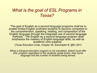 Esl Program Models Ppt program models and features of bilingual and esl programs (1) 5 | PPT