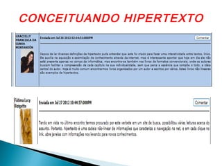 CONCEITUANDO HIPERTEXTO
 