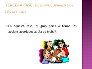    En aquesta fase, el grup porta a terme les
    accions acordades al pla de treball.
 