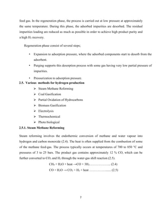 PLANT DESIGN FOR MANUFACTURING OF HYDROGEN BY STEAM METHANE REFORMING ...