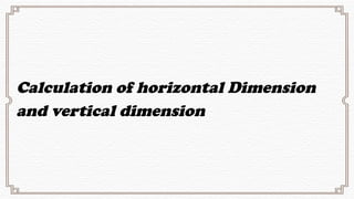 Calculation of horizontal Dimension
and vertical dimension
 