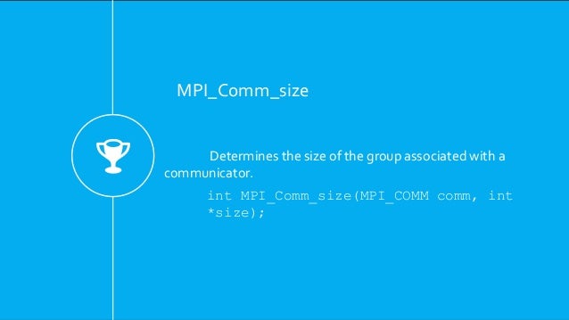 mpi message passing interface mpi comm size
