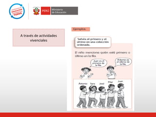 A través de actividades
vivenciales

 