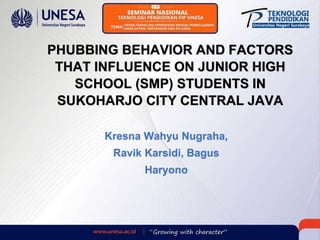 Combating Phubbing In School Reference: Ppt Prosiding Perilaku Phubbing Pada Pelajar Smp Di Sukoharjo