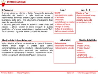          INTRODUZIONE R E Il Percorso      Lez. 2 - 3 Lez. 1 Storia -una tradizione rurale; ,[object Object]