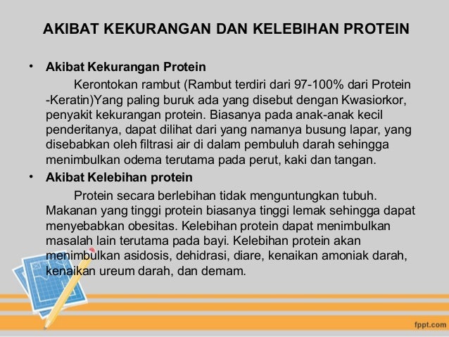 Akibat Kelebihan Dan Kekurangan Protein Hal