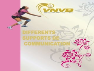 DIFFERENTS
SUPPORTS DE
COMMUNICATION
 
