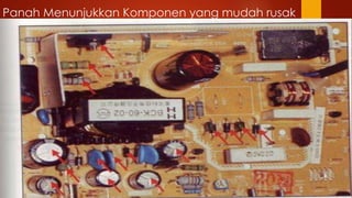 Panah Menunjukkan Komponen yang mudah rusak
 