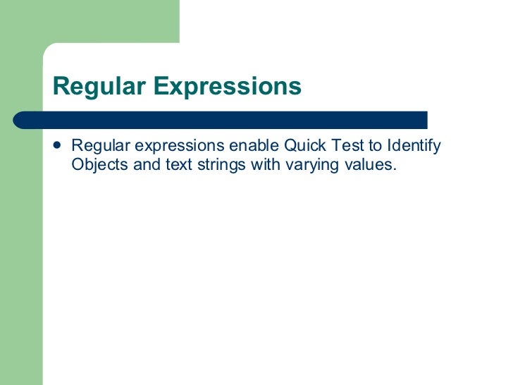 how to use regular expressions in qtp give an example Hp uft/qtp regular expression youtube.