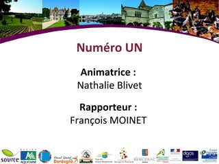 Numéro UN Animatrice :  Nathalie Blivet Rapporteur :  François MOINET  