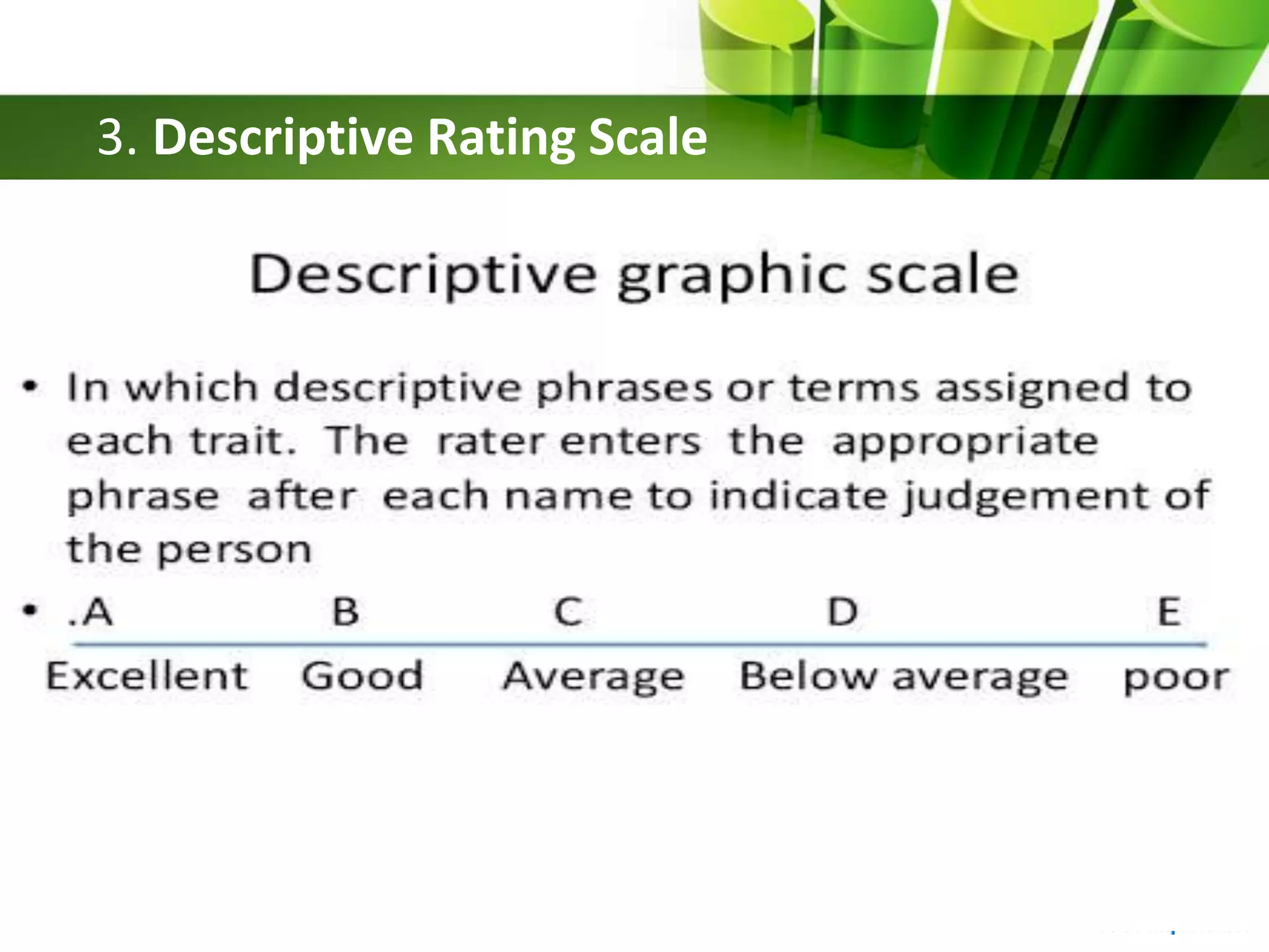 3. Descriptive Rating Scale
 