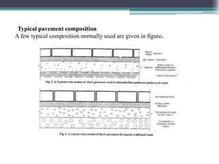 Typical pavement composition
A few typical composition normally used are given in figure.
 
