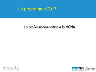 Le programme 2017
Un programme de pro,
ça ne sort pas d’un chapeau !
https://youtu.be/DR_G5sEPVkc
 