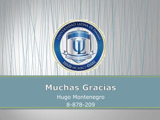 Hugo Montenegro
   8-878-209
 