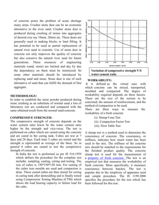 Partial Use of stone dust in concrete as an alternative of sand | PPTX