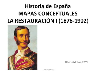 Historia de España MAPAS CONCEPTUALES LA RESTAURACIÓN I (1876-1902 ) Alberto Molina, 2009 Alberto Molina 