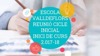 ESCOLA
VALLDEFLORS
REUNIÓ CICLE
INICIAL
INICI DE CURS
2.017-18
 