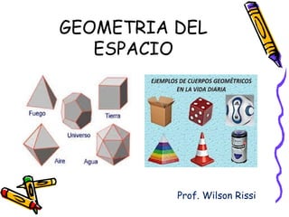 GEOMETRIA DEL
ESPACIO
Prof. Wilson Rissi
 
