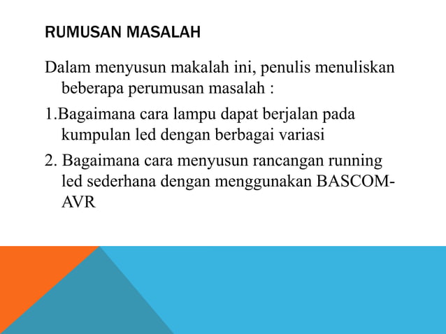 Running led dengan atmega16 | PPT