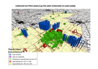CONSUMI ELETTRICI (kWh/mq) PER AREE CENSUARIE DI LUGO (2008) 
 