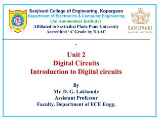 Comprehensive Introduction to Digital Circuits and Boolean Algebra | PPTX